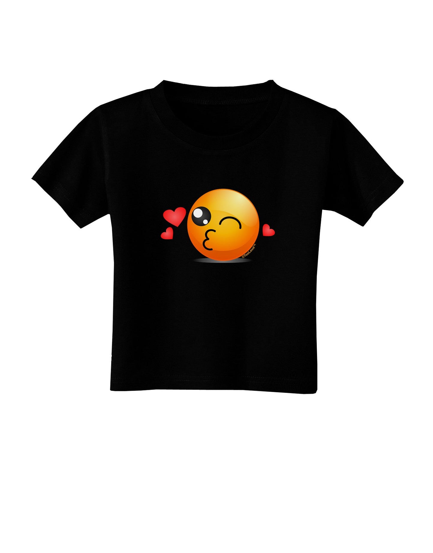 Kissy Face Emoji Toddler T-Shirt Dark-Toddler T-Shirt-TooLoud-Black-2T-Davson Sales