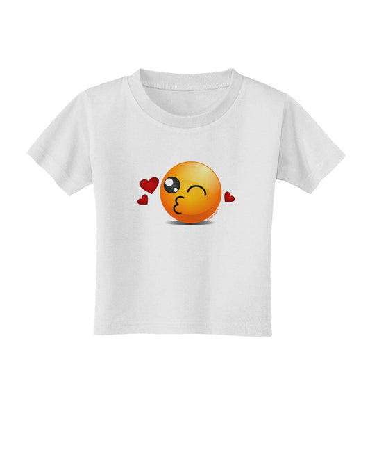 Kissy Face Emoji Toddler T-Shirt-Toddler T-Shirt-TooLoud-White-2T-Davson Sales