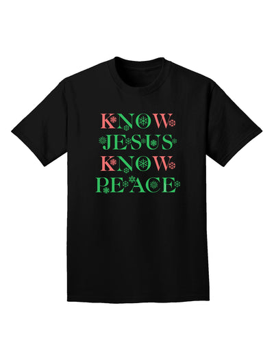 Know Jesus Know Peace Christmas Adult Dark T-Shirt-Mens T-Shirt-TooLoud-Black-Small-Davson Sales