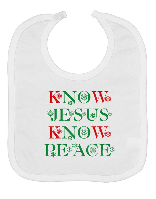 Know Jesus Know Peace Christmas Baby Bib