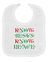 Know Jesus Know Peace Christmas Baby Bib