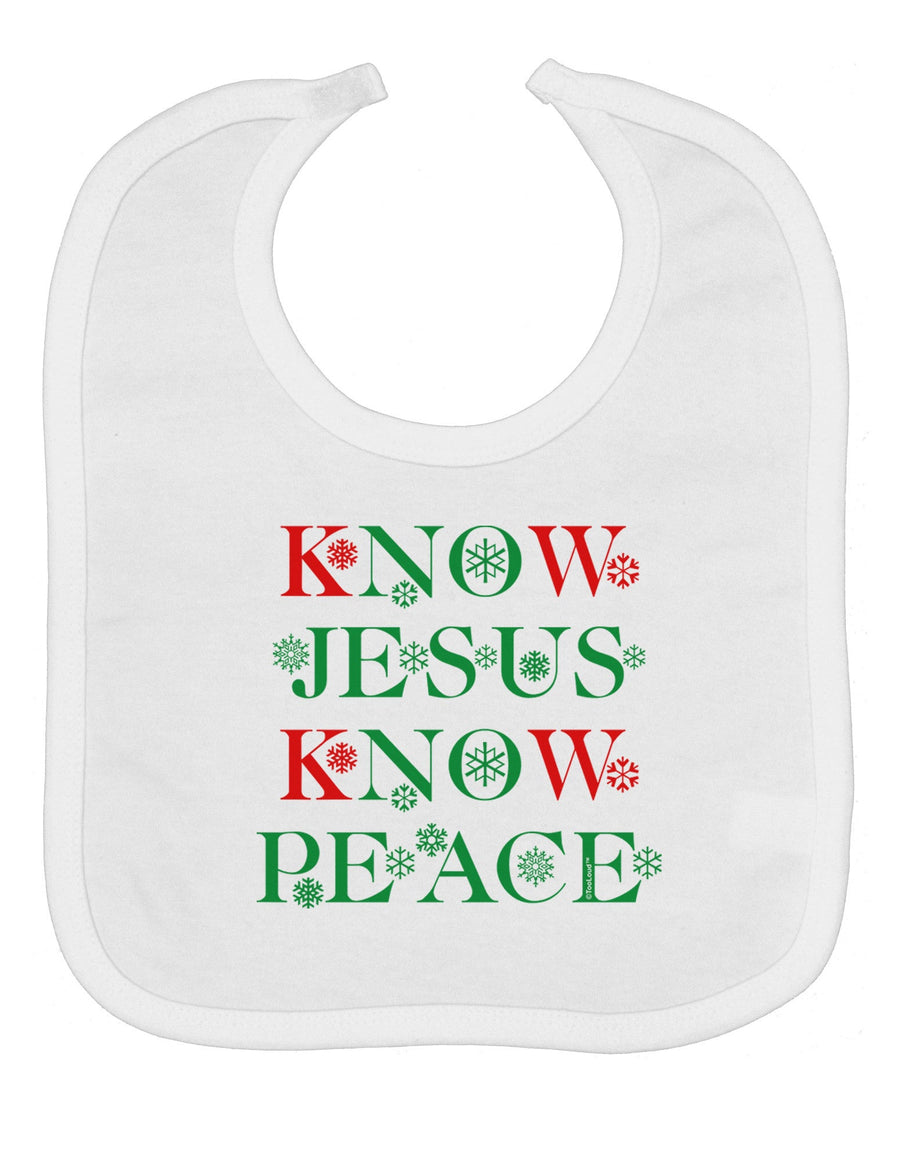 Know Jesus Know Peace Christmas Baby Bib