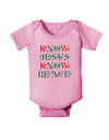 Know Jesus Know Peace Christmas Baby Romper Bodysuit-Baby Romper-TooLoud-Light-Pink-06-Months-Davson Sales