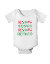 Know Jesus Know Peace Christmas Baby Romper Bodysuit-Baby Romper-TooLoud-White-06-Months-Davson Sales