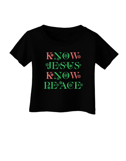 Know Jesus Know Peace Christmas Infant T-Shirt Dark-Infant T-Shirt-TooLoud-Black-06-Months-Davson Sales