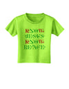 Know Jesus Know Peace Christmas Toddler T-Shirt-Toddler T-Shirt-TooLoud-Lime-Green-2T-Davson Sales