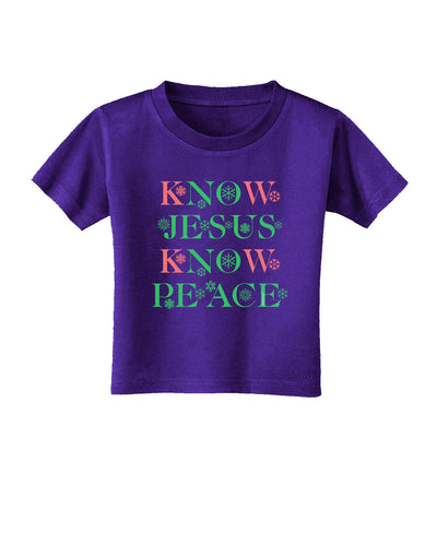 Know Jesus Know Peace Christmas Toddler T-Shirt Dark-Toddler T-Shirt-TooLoud-Purple-2T-Davson Sales