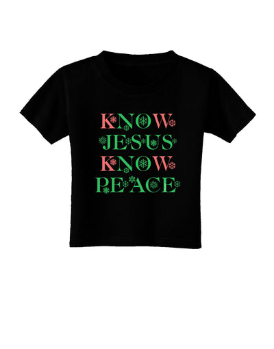 Know Jesus Know Peace Christmas Toddler T-Shirt Dark-Toddler T-Shirt-TooLoud-Black-2T-Davson Sales