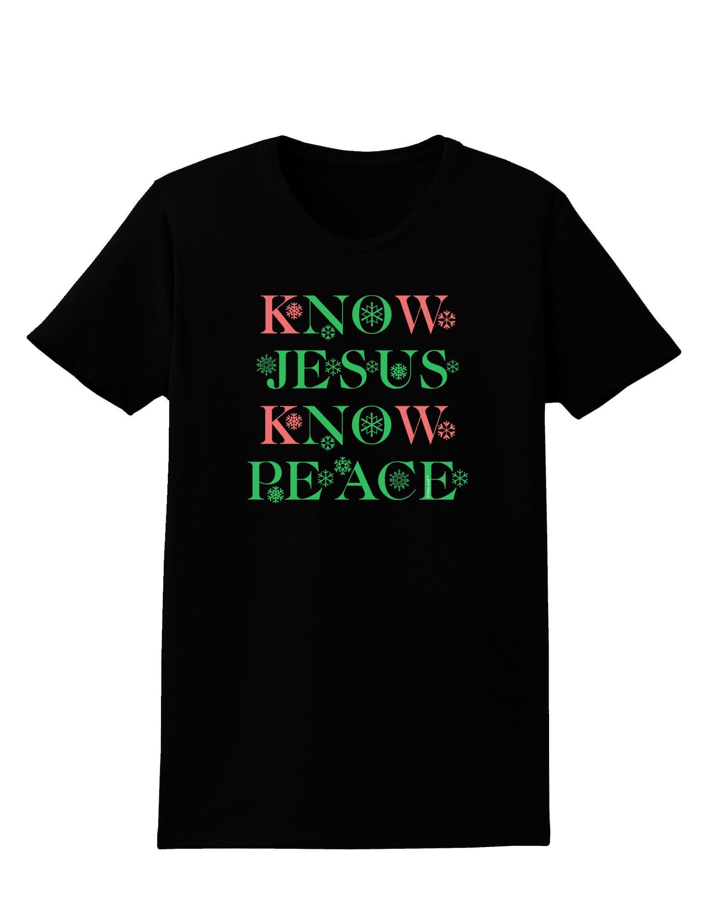 Know Jesus Know Peace Christmas Womens Dark T-Shirt-TooLoud-Black-X-Small-Davson Sales