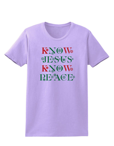 Know Jesus Know Peace Christmas Womens T-Shirt-Womens T-Shirt-TooLoud-Lavender-X-Small-Davson Sales