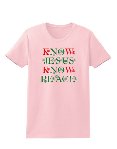 Know Jesus Know Peace Christmas Womens T-Shirt-Womens T-Shirt-TooLoud-PalePink-X-Small-Davson Sales