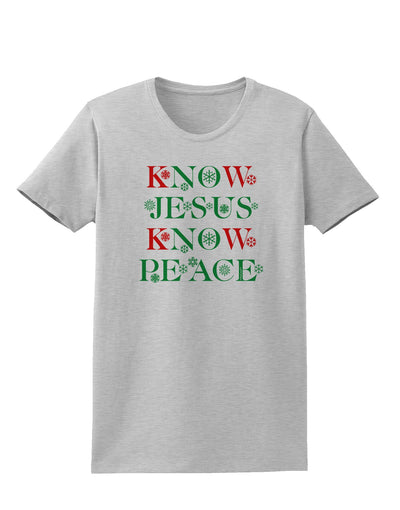 Know Jesus Know Peace Christmas Womens T-Shirt-Womens T-Shirt-TooLoud-AshGray-X-Small-Davson Sales