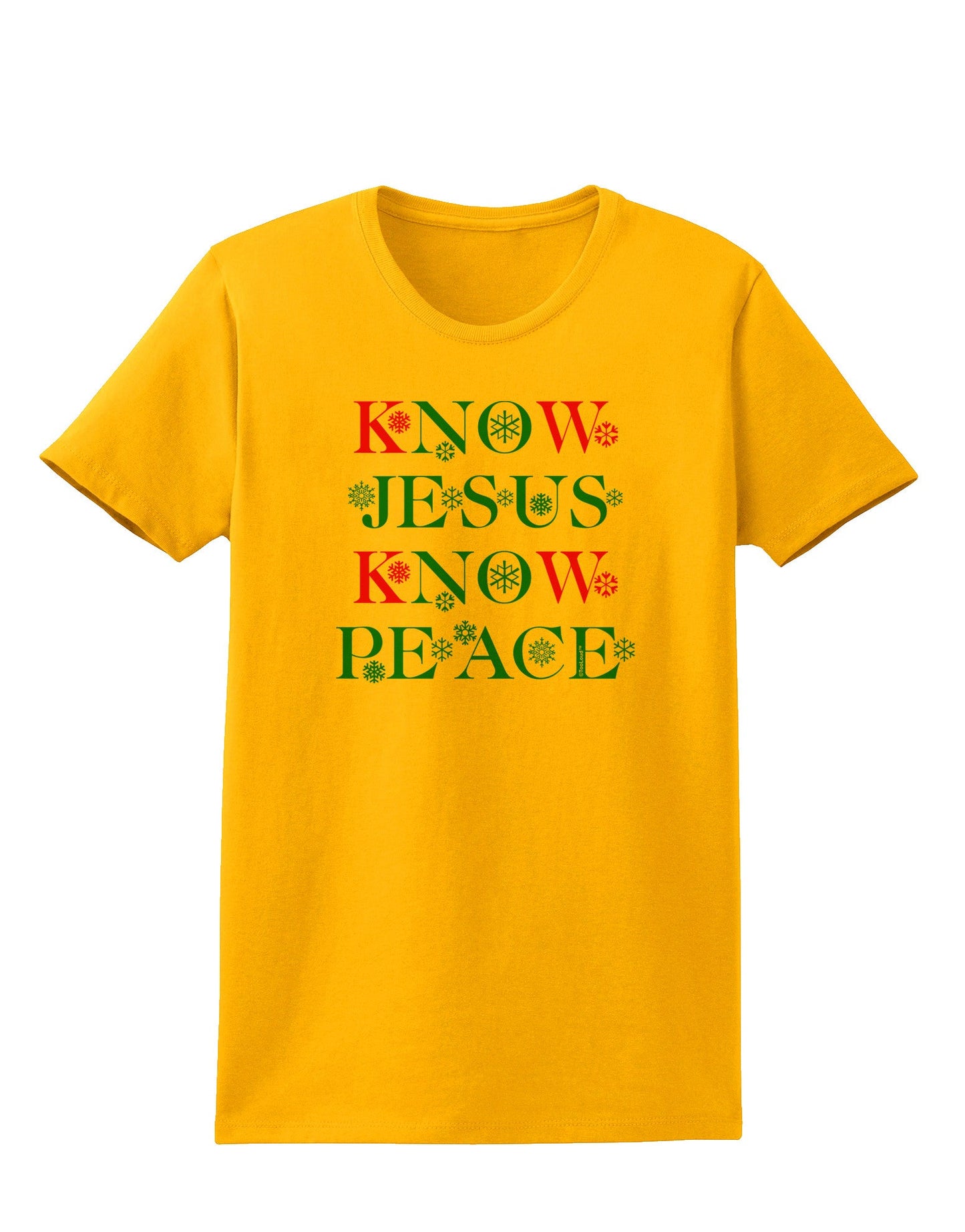Know Jesus Know Peace Christmas Womens T-Shirt-Womens T-Shirt-TooLoud-Gold-X-Small-Davson Sales