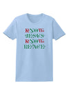 Know Jesus Know Peace Christmas Womens T-Shirt-Womens T-Shirt-TooLoud-Light-Blue-X-Small-Davson Sales