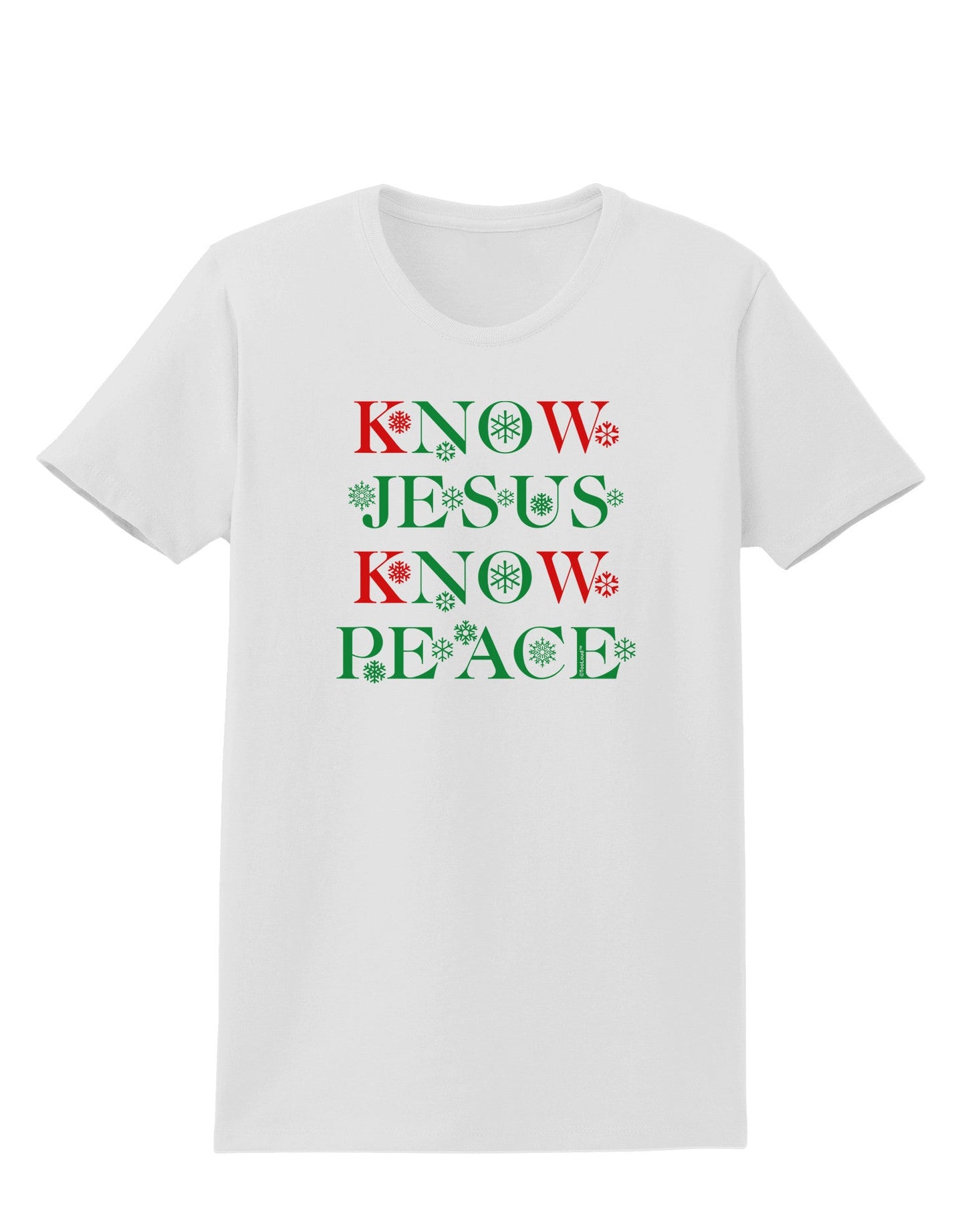 Know Jesus Know Peace Christmas Womens T-Shirt-Womens T-Shirt-TooLoud-White-X-Small-Davson Sales