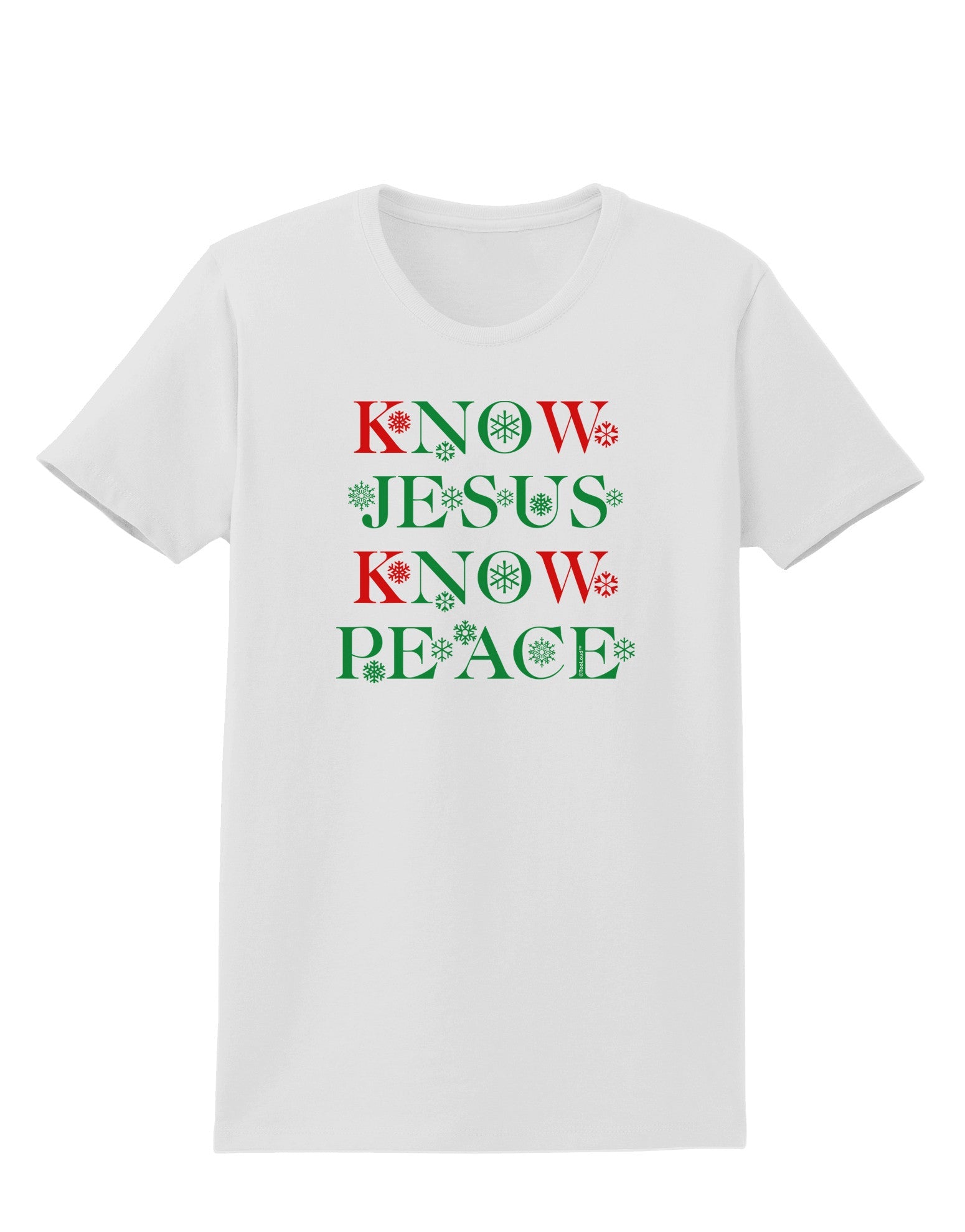 Know Jesus Know Peace Christmas Womens T-Shirt-Womens T-Shirt-TooLoud-White-X-Small-Davson Sales