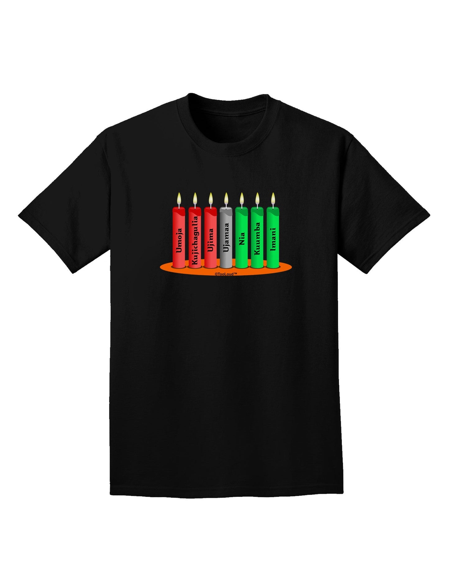 Kwanzaa Candles 7 Principles Adult Dark T-Shirt-Mens T-Shirt-TooLoud-Black-Small-Davson Sales