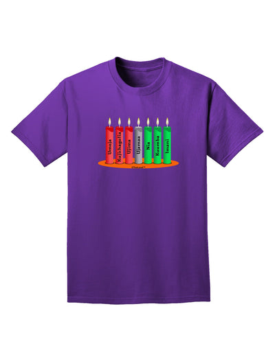 Kwanzaa Candles 7 Principles Adult Dark T-Shirt-Mens T-Shirt-TooLoud-Purple-Small-Davson Sales
