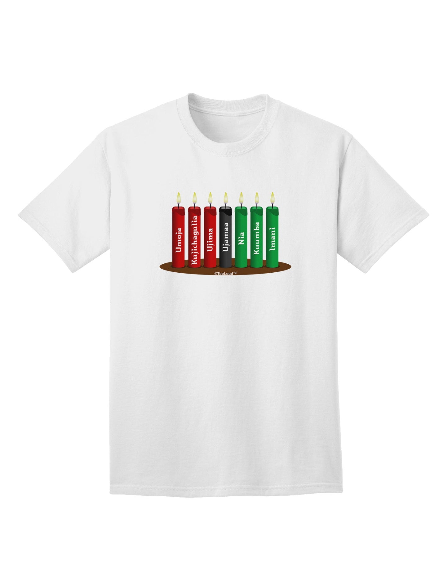 Kwanzaa Candles 7 Principles Adult T-Shirt-Mens T-Shirt-TooLoud-White-Small-Davson Sales