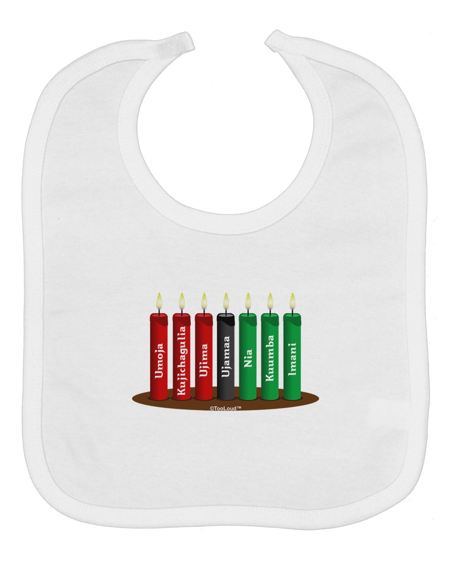 Kwanzaa Candles 7 Principles Baby Bib
