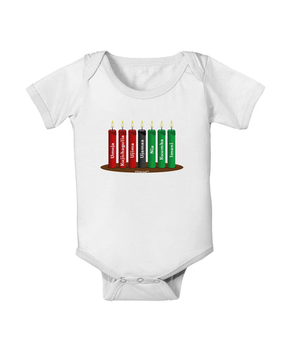 Kwanzaa Candles 7 Principles Baby Romper Bodysuit-Baby Romper-TooLoud-White-06-Months-Davson Sales