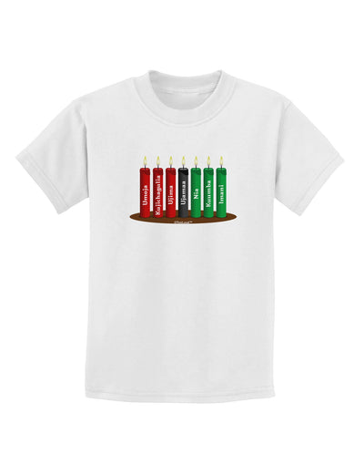 Kwanzaa Candles 7 Principles Childrens T-Shirt-Childrens T-Shirt-TooLoud-White-X-Small-Davson Sales