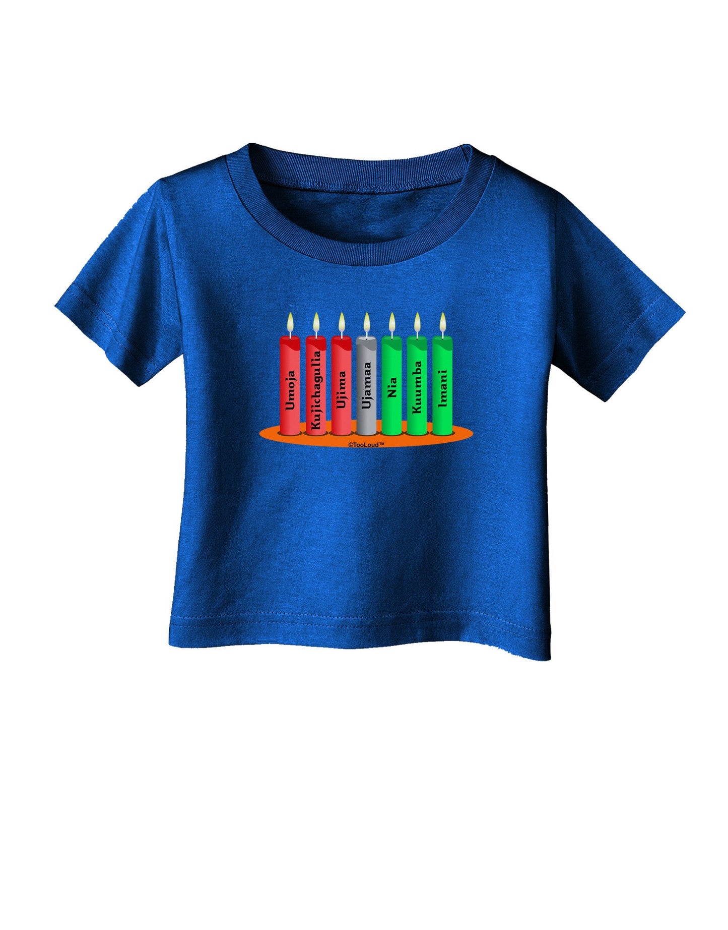Kwanzaa Candles 7 Principles Infant T-Shirt Dark-Infant T-Shirt-TooLoud-Royal-Blue-06-Months-Davson Sales
