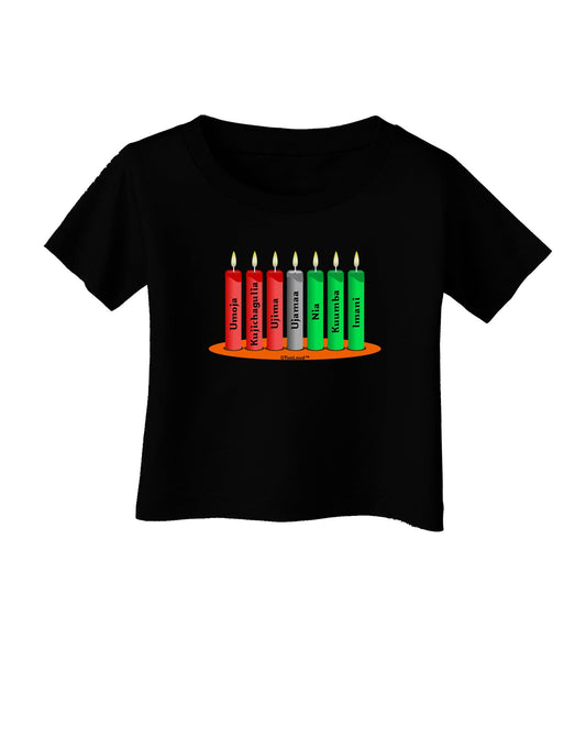 Kwanzaa Candles 7 Principles Infant T-Shirt Dark-Infant T-Shirt-TooLoud-Black-06-Months-Davson Sales