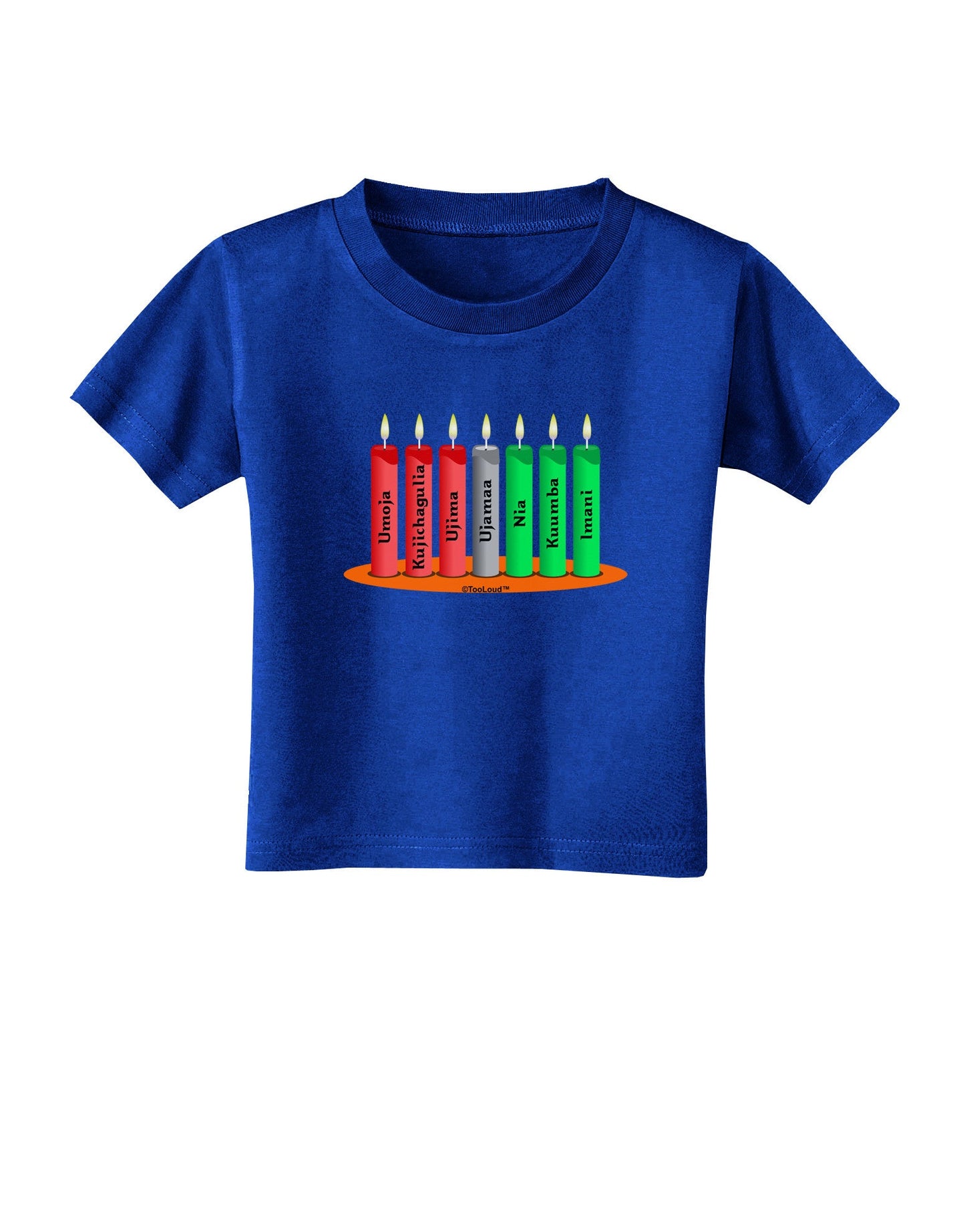 Kwanzaa Candles 7 Principles Toddler T-Shirt Dark-Toddler T-Shirt-TooLoud-Royal-Blue-2T-Davson Sales