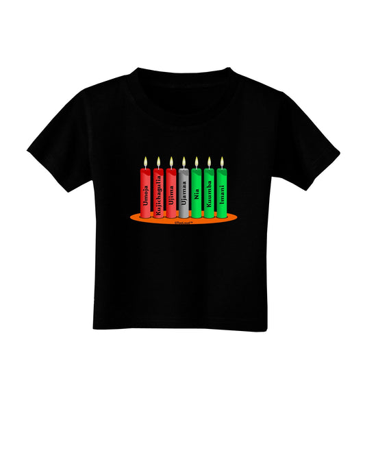 Kwanzaa Candles 7 Principles Toddler T-Shirt Dark-Toddler T-Shirt-TooLoud-Black-2T-Davson Sales