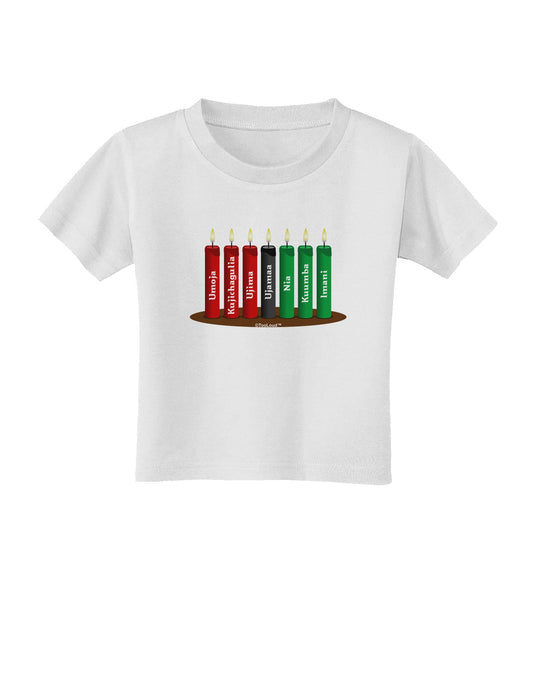 Kwanzaa Candles 7 Principles Toddler T-Shirt-Toddler T-Shirt-TooLoud-White-2T-Davson Sales