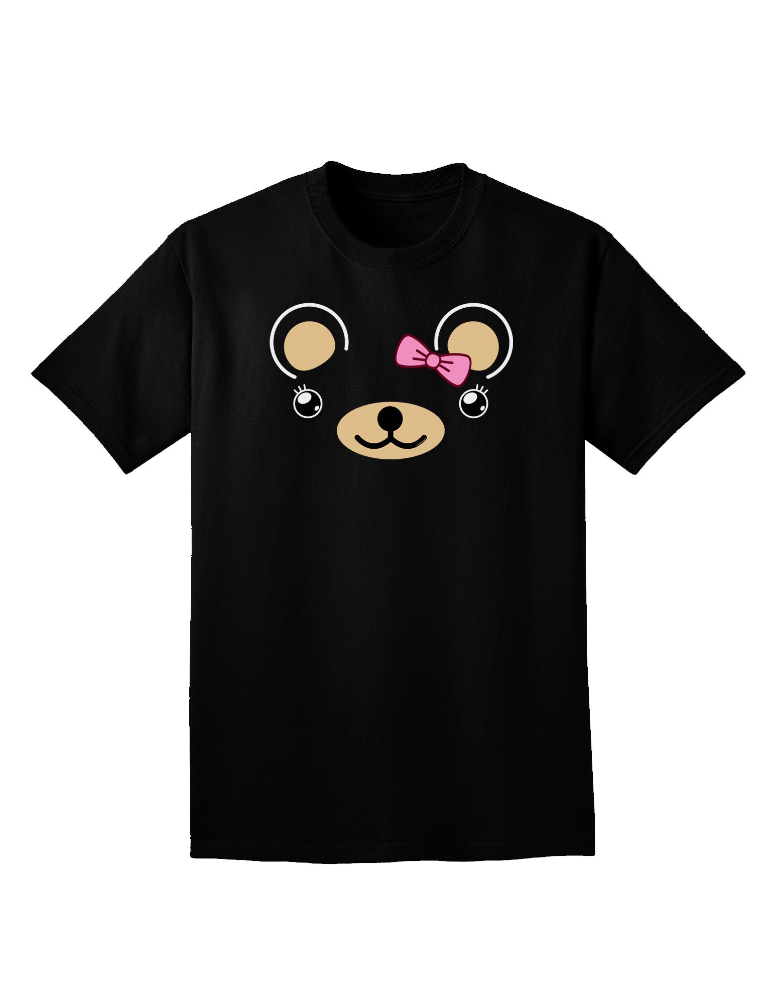 Kyu-T Ears - Beartholomea Girl Teddy Bear Adult Dark V-Neck T-Shirt-Mens V-Neck T-Shirt-TooLoud-Black-Small-Davson Sales