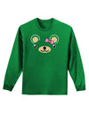 Kyu-T Ears - Beartholomea Girl Teddy Bear Adult Long Sleeve Dark T-Shirt-TooLoud-Kelly-Green-Small-Davson Sales