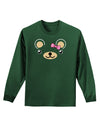 Kyu-T Ears - Beartholomea Girl Teddy Bear Adult Long Sleeve Dark T-Shirt-TooLoud-Dark-Green-Small-Davson Sales