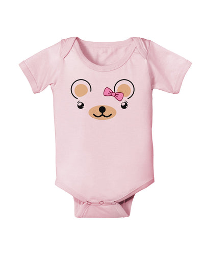 Kyu-T Ears - Beartholomea Girl Teddy Bear Baby Romper Bodysuit-Baby Romper-TooLoud-Light-Pink-06-Months-Davson Sales