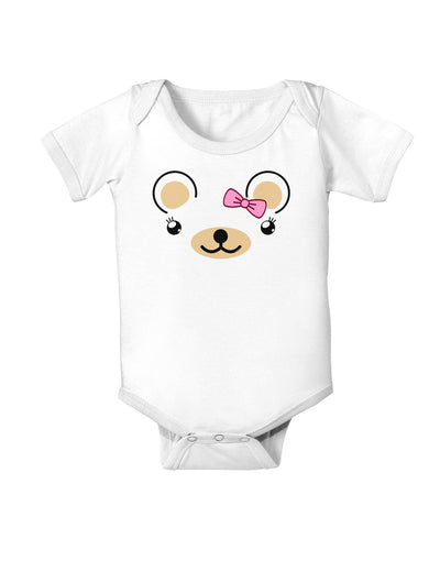 Kyu-T Ears - Beartholomea Girl Teddy Bear Baby Romper Bodysuit-Baby Romper-TooLoud-White-06-Months-Davson Sales