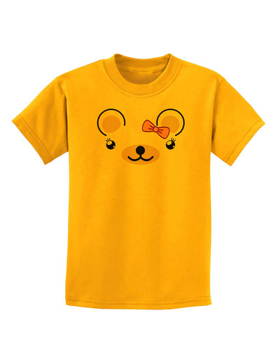 Kyu-T Ears - Beartholomea Girl Teddy Bear Childrens T-Shirt-Childrens T-Shirt-TooLoud-Gold-X-Small-Davson Sales