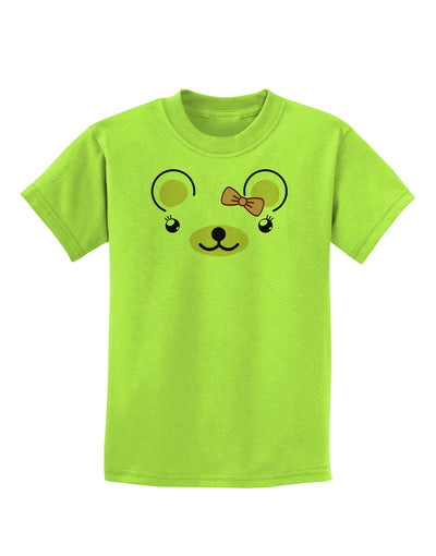 Kyu-T Ears - Beartholomea Girl Teddy Bear Childrens T-Shirt-Childrens T-Shirt-TooLoud-Lime-Green-X-Small-Davson Sales