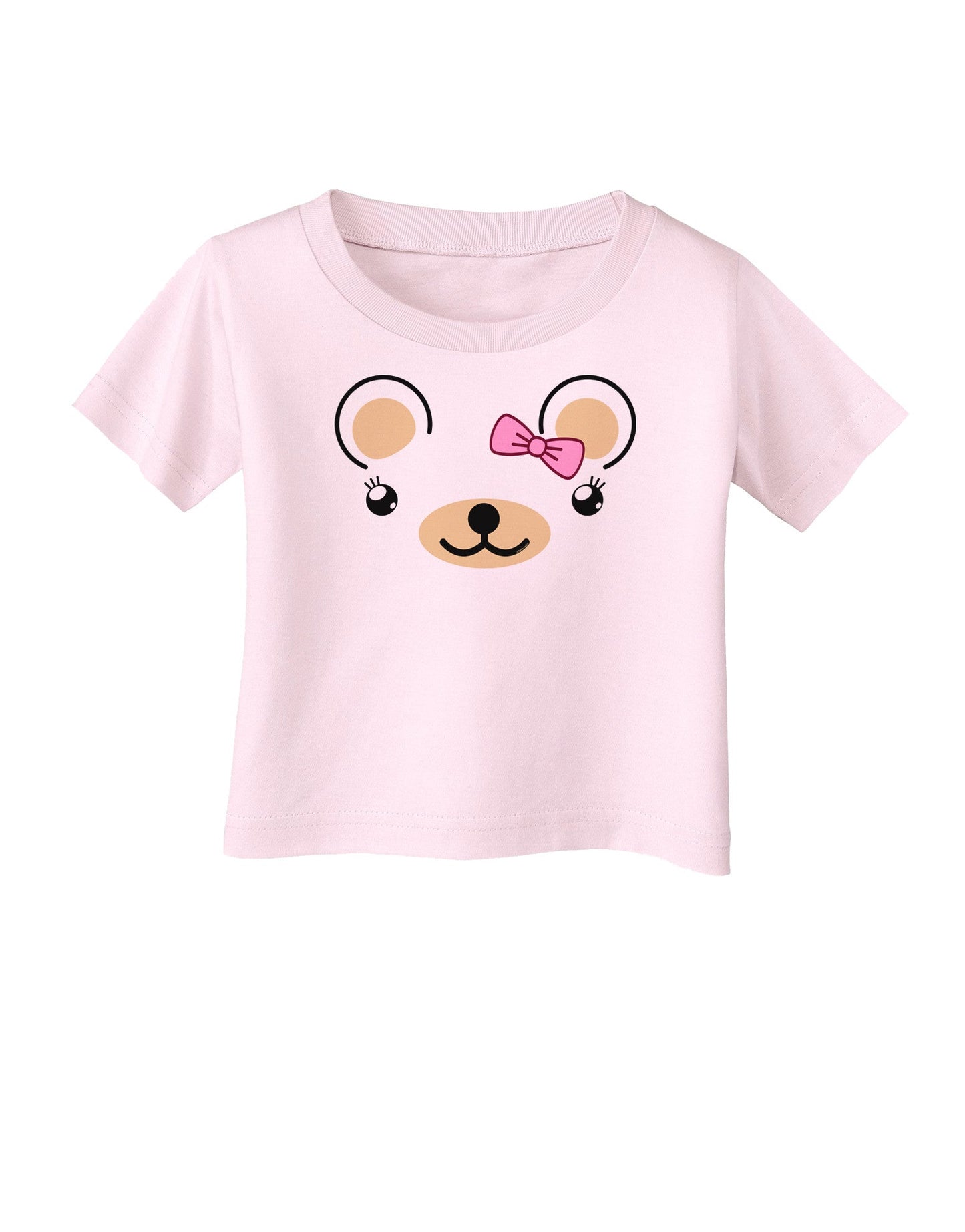 Kyu-T Ears - Beartholomea Girl Teddy Bear Infant T-Shirt-Infant T-Shirt-TooLoud-Light-Pink-06-Months-Davson Sales
