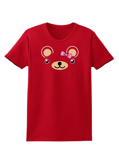 Kyu-T Ears - Beartholomea Girl Teddy Bear Womens Dark T-Shirt-TooLoud-Red-X-Small-Davson Sales