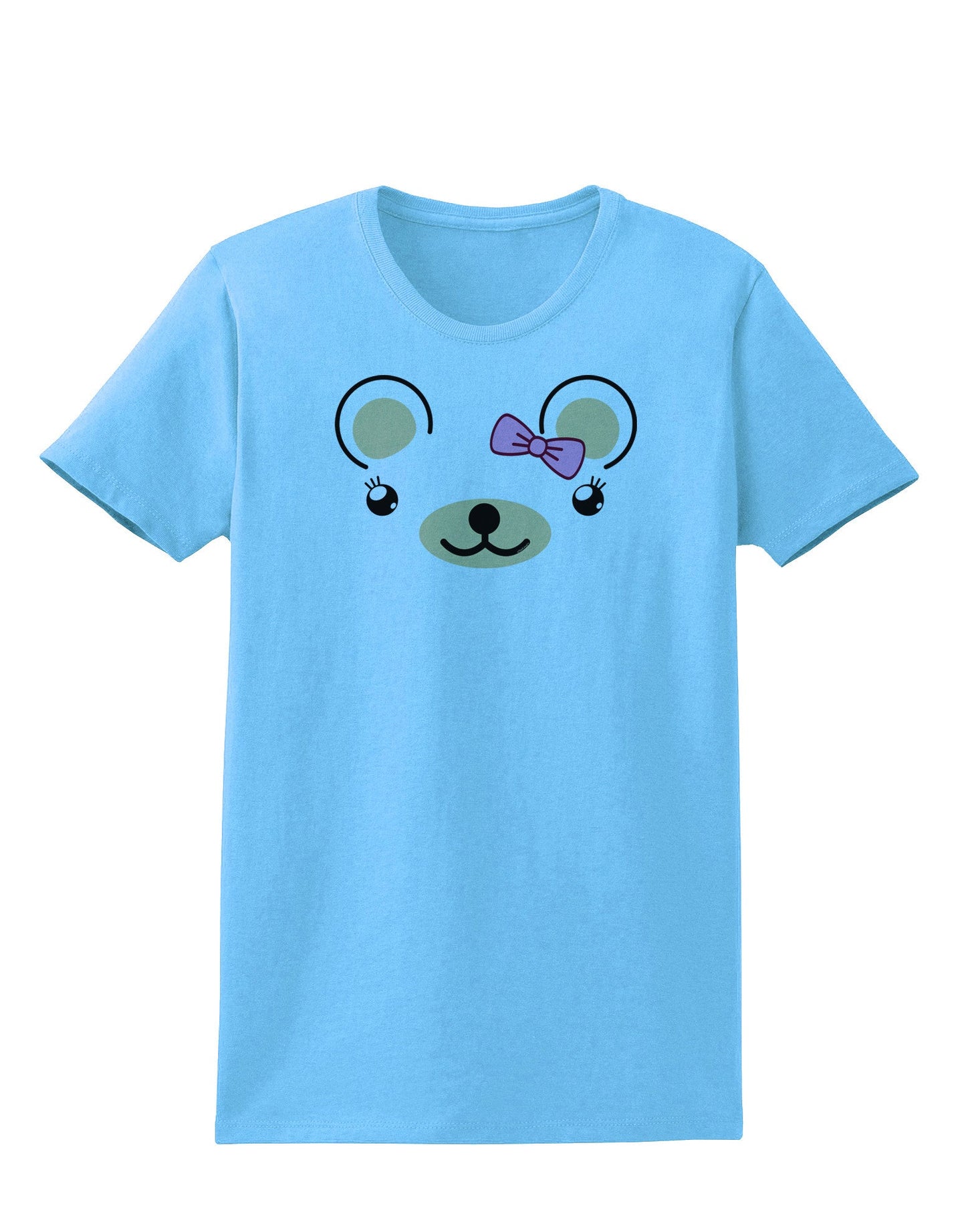 Kyu-T Ears - Beartholomea Girl Teddy Bear Womens T-Shirt-Womens T-Shirt-TooLoud-Aquatic-Blue-X-Small-Davson Sales