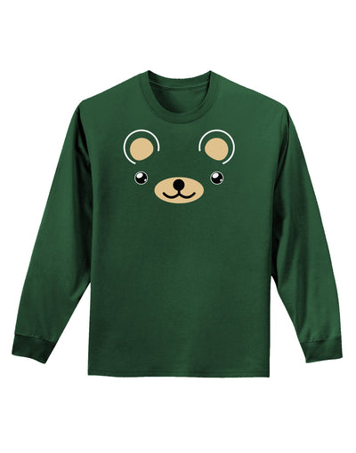 Kyu-T Ears - Beartholomew Teddy Bear Adult Long Sleeve Dark T-Shirt-TooLoud-Dark-Green-Small-Davson Sales