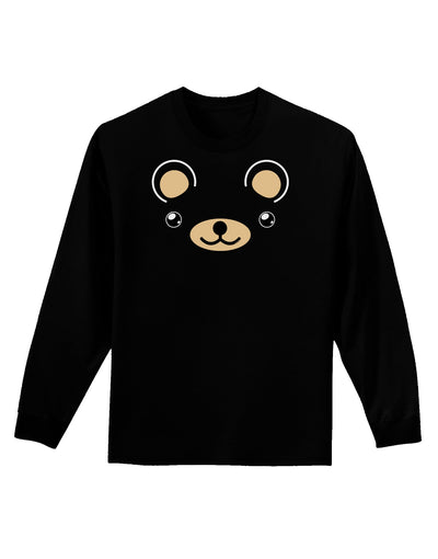 Kyu-T Ears - Beartholomew Teddy Bear Adult Long Sleeve Dark T-Shirt-TooLoud-Black-Small-Davson Sales