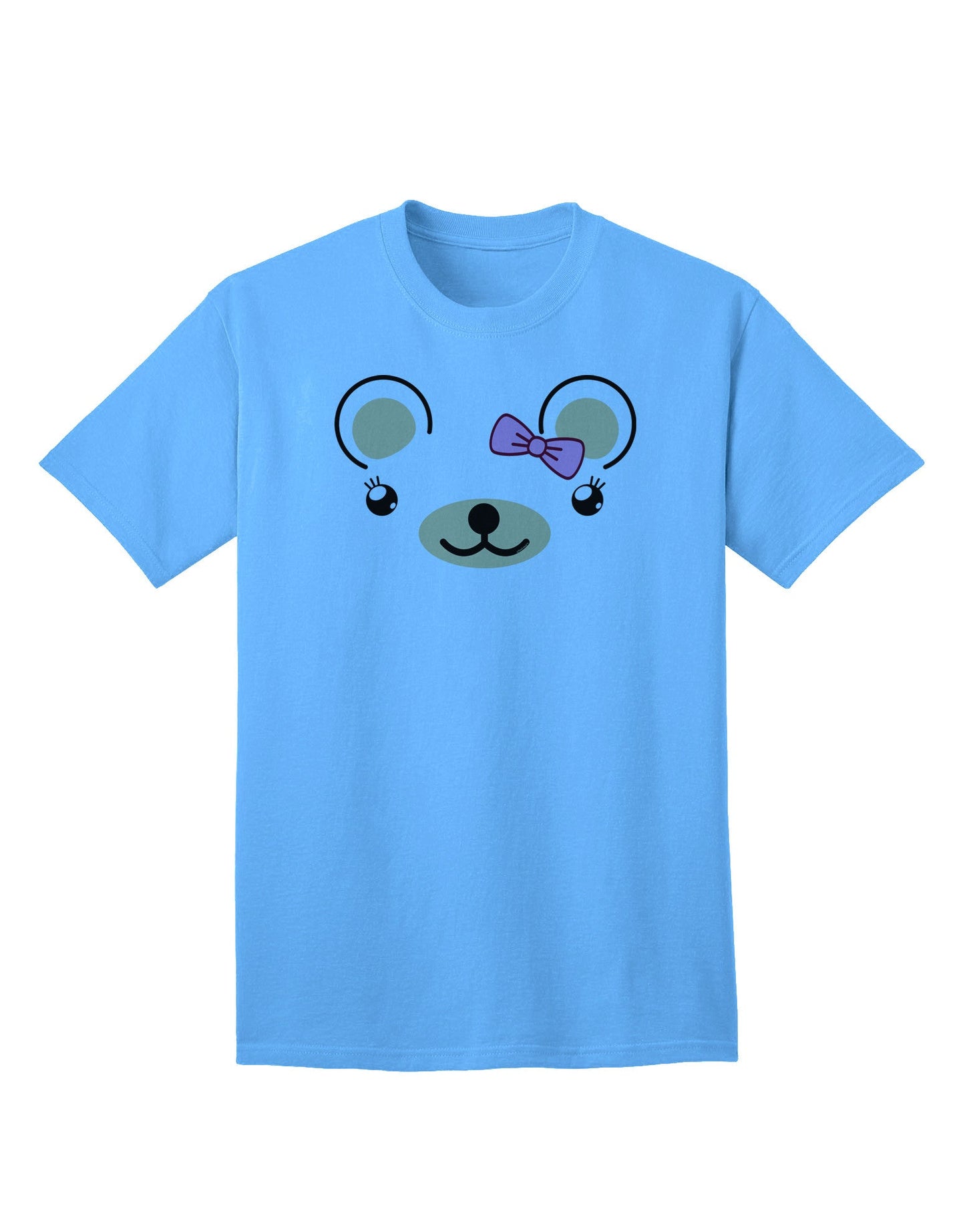 Kyu-T Ears Collection - Beartholomea Girl Teddy Bear Adult T-Shirt for the Modern Fashion-Conscious Adult-Mens T-shirts-TooLoud-Aquatic-Blue-Small-Davson Sales