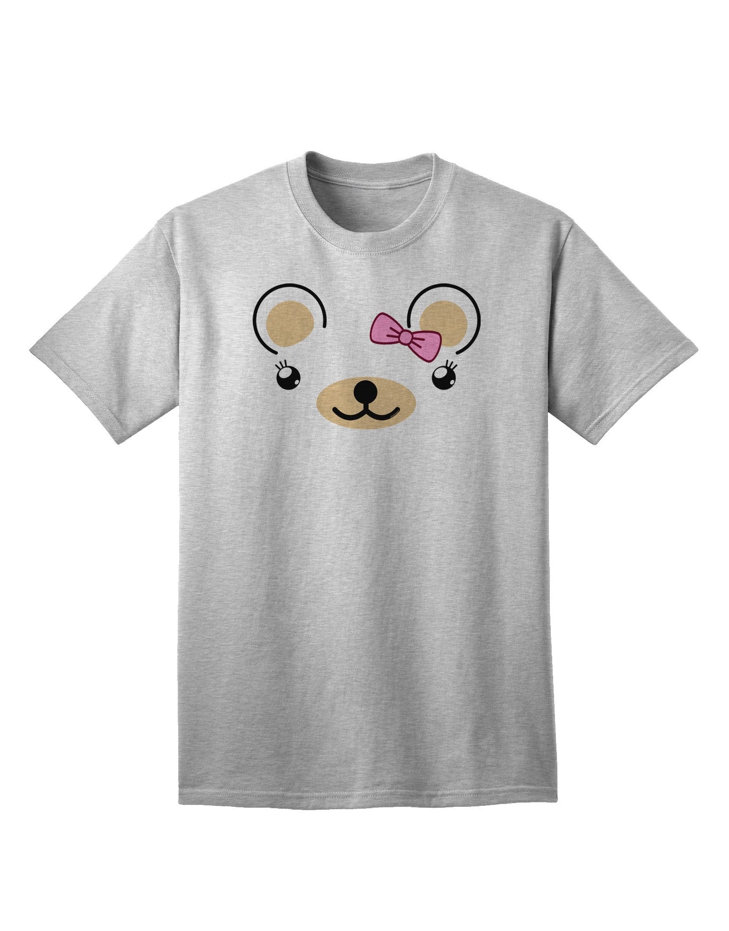 Kyu-T Ears Collection - Beartholomea Girl Teddy Bear Adult T-Shirt for the Modern Fashion-Conscious Adult-Mens T-shirts-TooLoud-AshGray-Small-Davson Sales