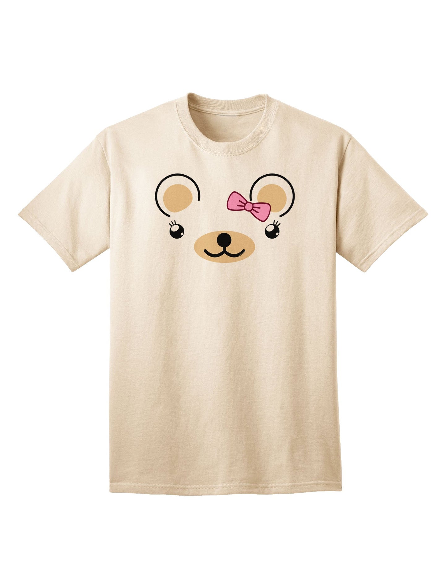 Kyu-T Ears Collection - Beartholomea Girl Teddy Bear Adult T-Shirt for the Modern Fashion-Conscious Adult-Mens T-shirts-TooLoud-Natural-Small-Davson Sales