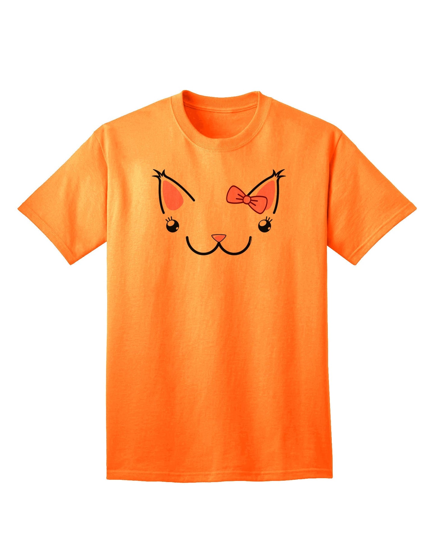 Kyu-T Ears Collection: Kawaia - The Adorable Girl Critter Adult T-Shirt for the Fashion-Forward Adult-Mens T-shirts-TooLoud-Neon-Orange-Small-Davson Sales