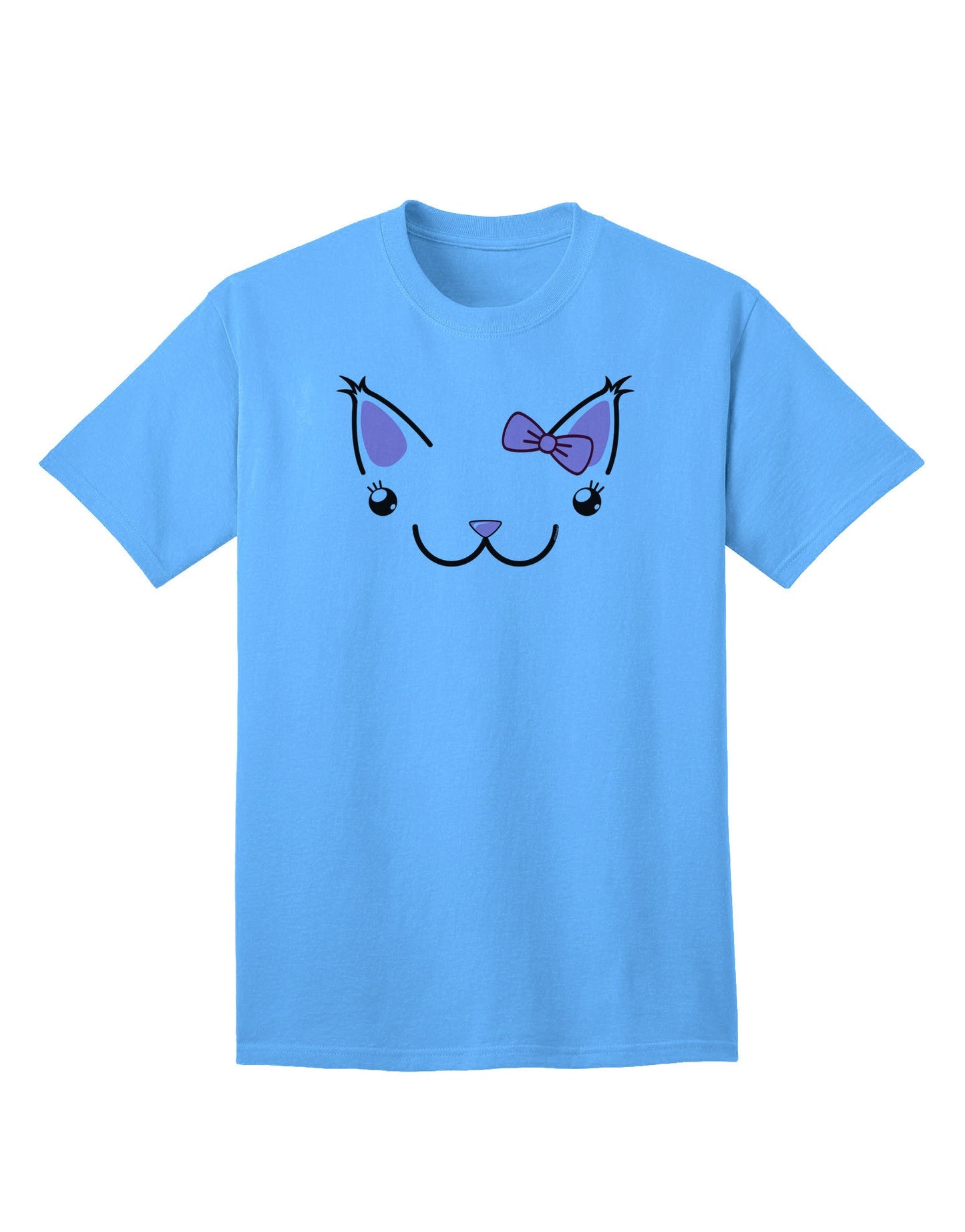 Kyu-T Ears Collection: Kawaia - The Adorable Girl Critter Adult T-Shirt for the Fashion-Forward Adult-Mens T-shirts-TooLoud-Aquatic-Blue-Small-Davson Sales