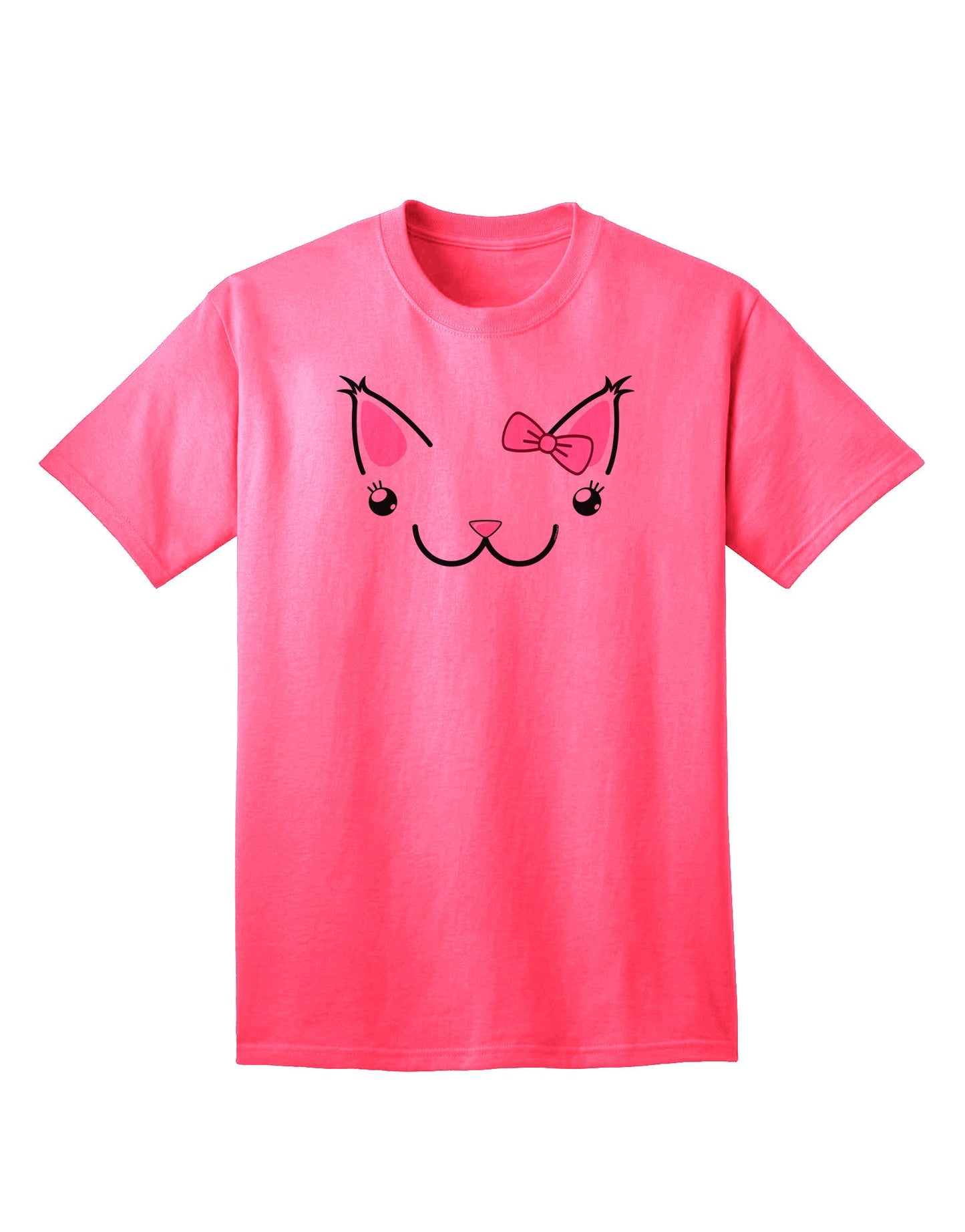 Kyu-T Ears Collection: Kawaia - The Adorable Girl Critter Adult T-Shirt for the Fashion-Forward Adult-Mens T-shirts-TooLoud-Neon-Pink-Small-Davson Sales