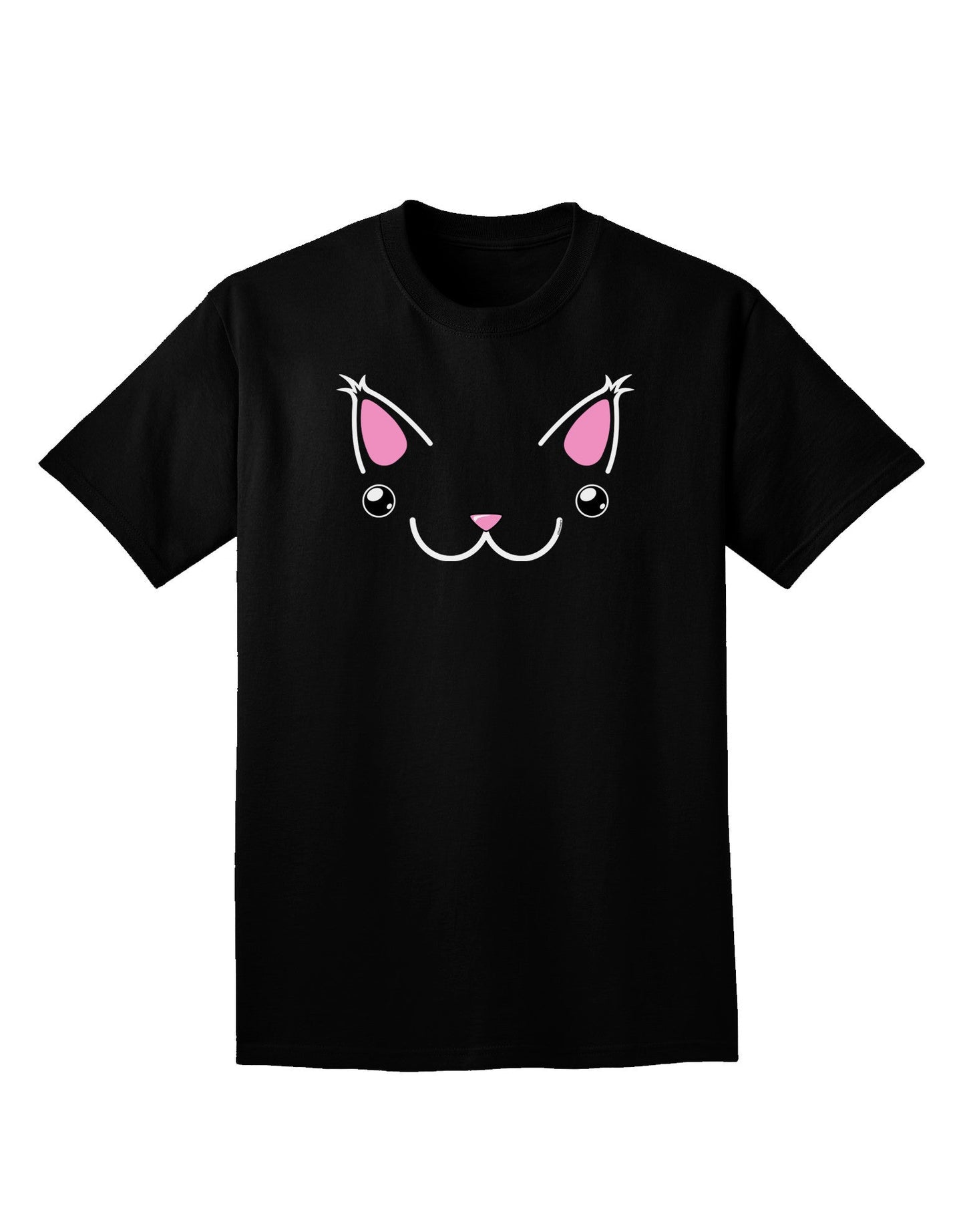 Kyu-T Ears - Kawa the Cute Critter Adult Dark V-Neck T-Shirt-Mens V-Neck T-Shirt-TooLoud-Black-Small-Davson Sales